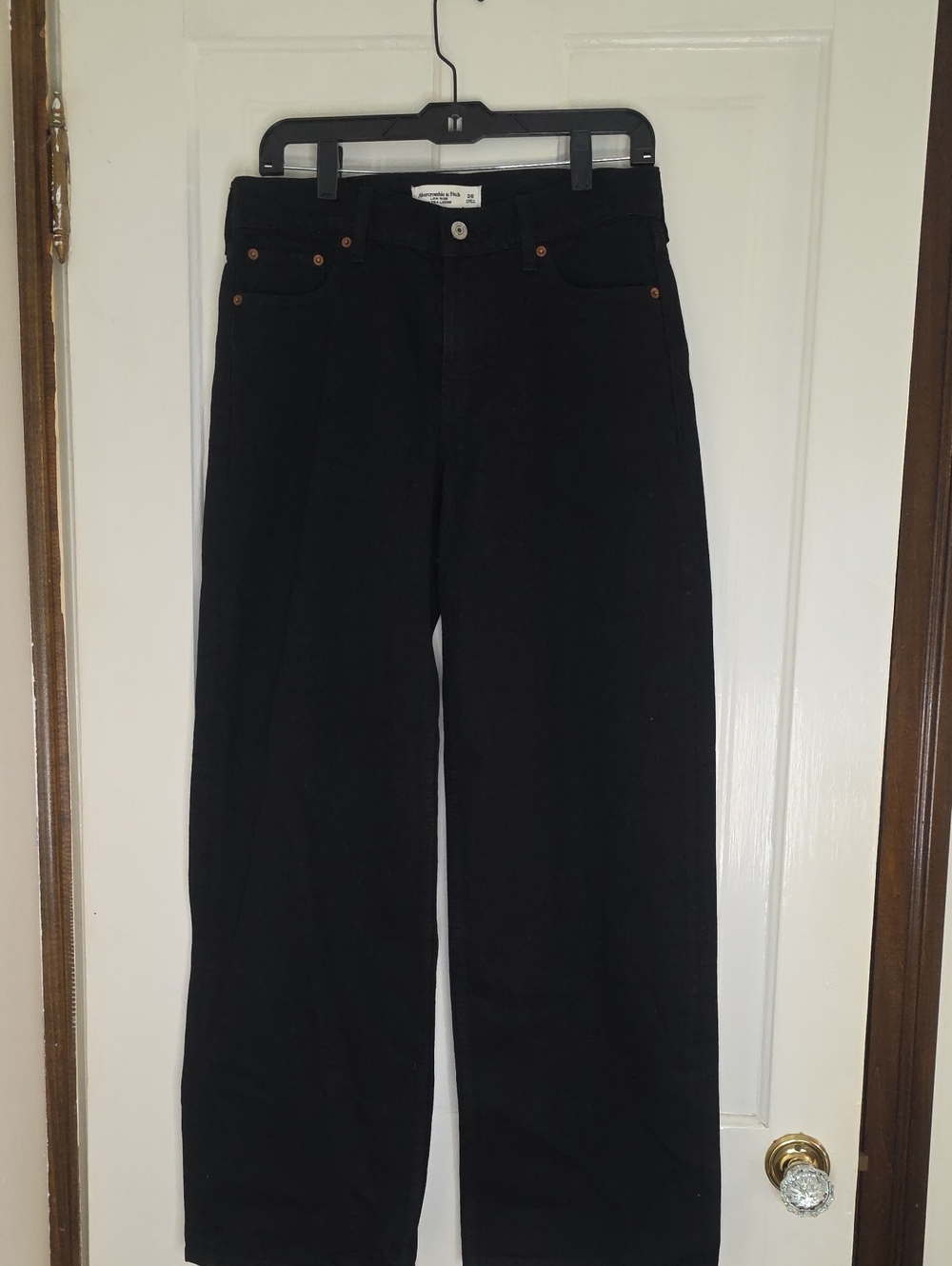 Abercrombie & Fitch Low Rise Ultra Loose Black Wide-Leg Jeans